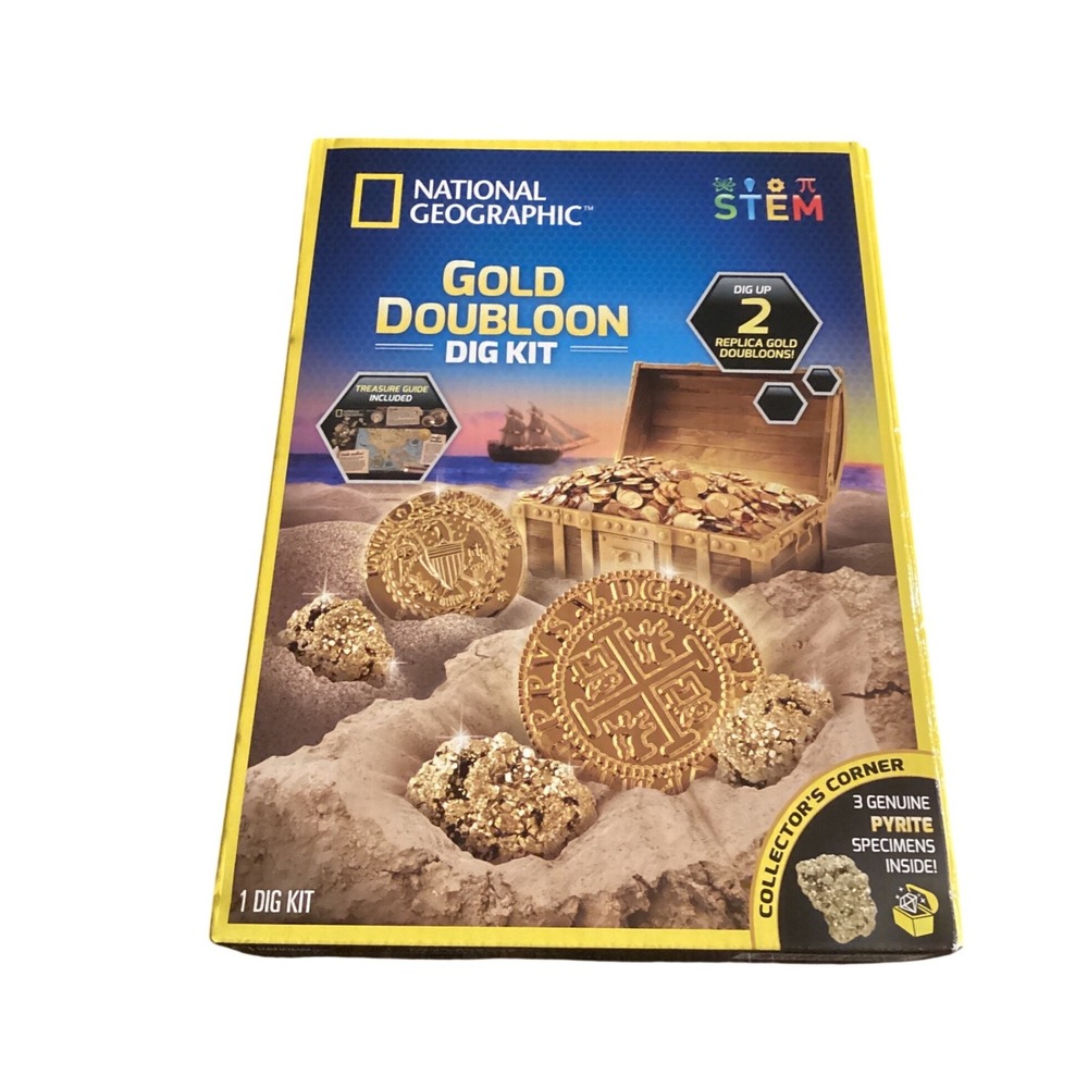National Geographic Gold Doubloon Dig Kit STEM EducationalToy Kids Treasure Hunt